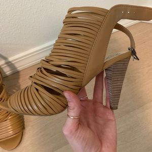 Vince Camuto Strappy Heels, Tan/Camel color, Size 10